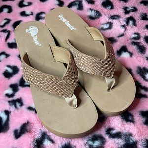 Brown Platform Flip Flops